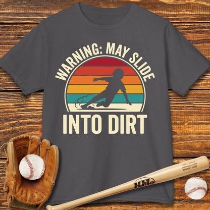 Warning May Slide Into Dirt Kids T-shirt - HomeRun PrintsKids clothes
