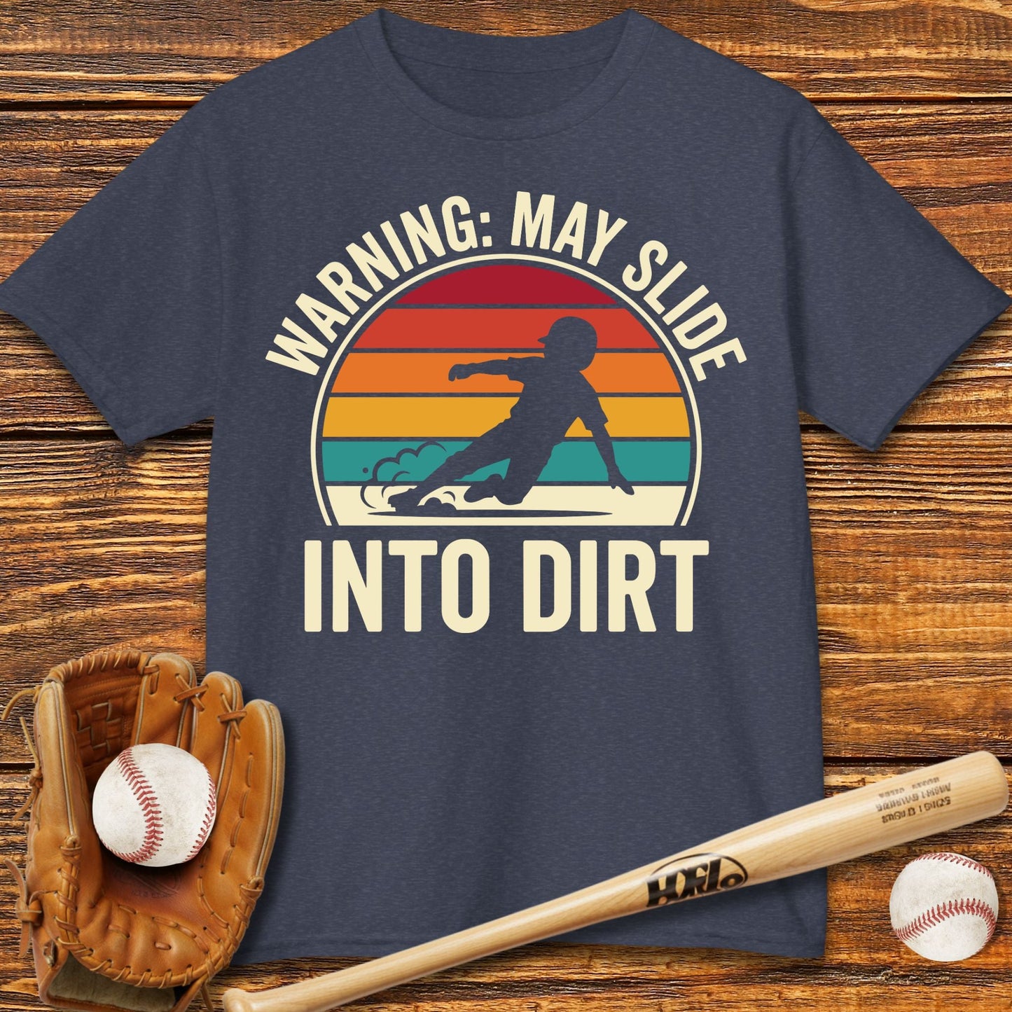 Warning May Slide Into Dirt Kids T-shirt - HomeRun PrintsKids clothes