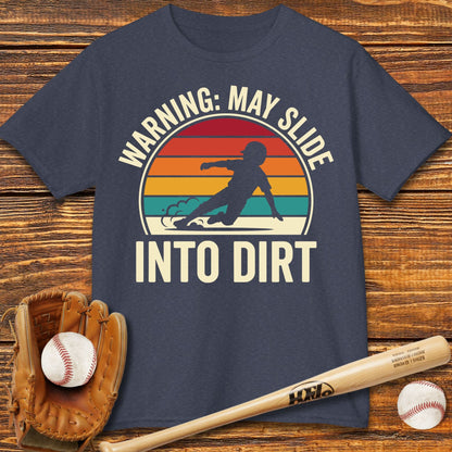 Warning May Slide Into Dirt Kids T-shirt - HomeRun PrintsKids clothes