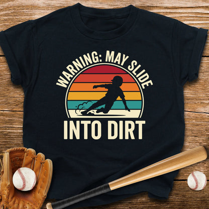 Warning May Slide Into Dirt Youth Tee - HomeRun PrintsKids clothes