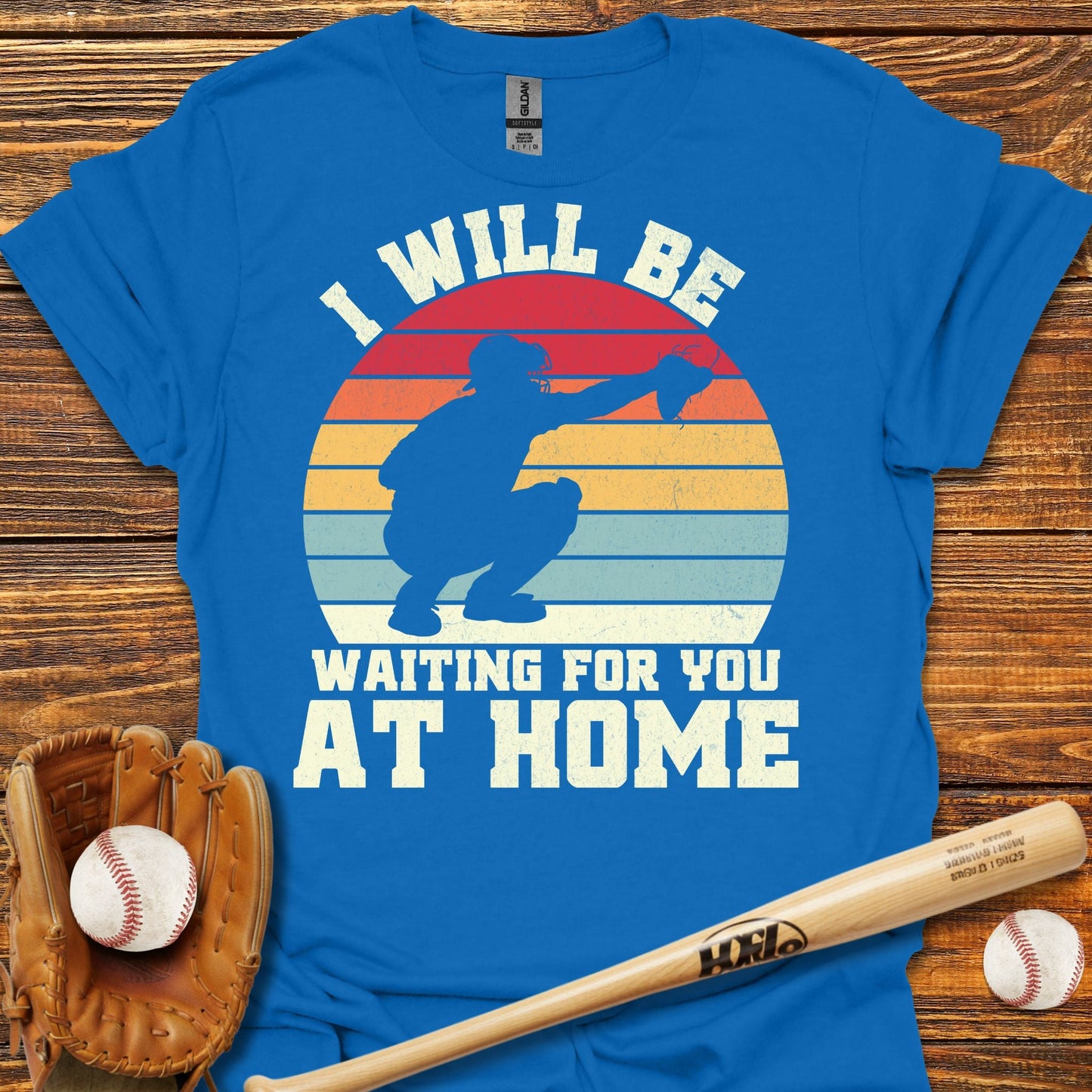 Wating For You At Home Catcher T-Shirt - HomeRun PrintsT-Shirt