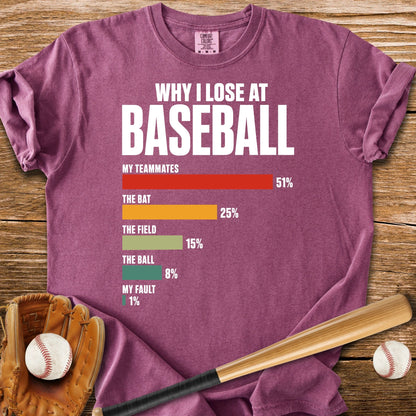 Why I Lose At Baseball - HomeRun PrintsComfort Colors