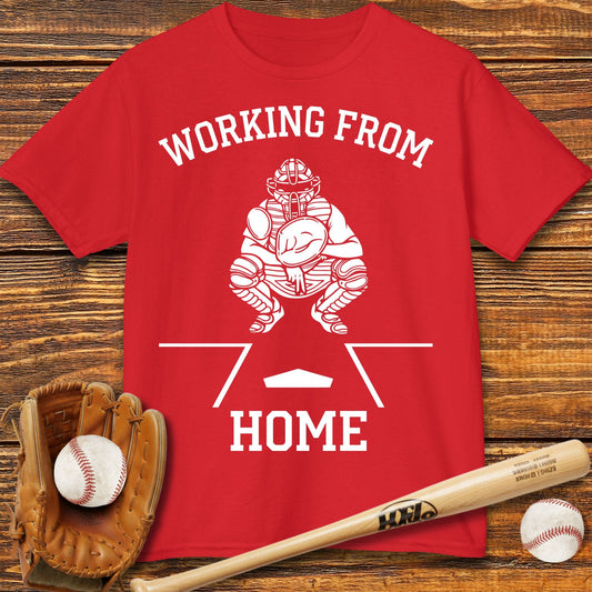 Working From Home Catcher Kids T-shirt - HomeRun PrintsKids clothes