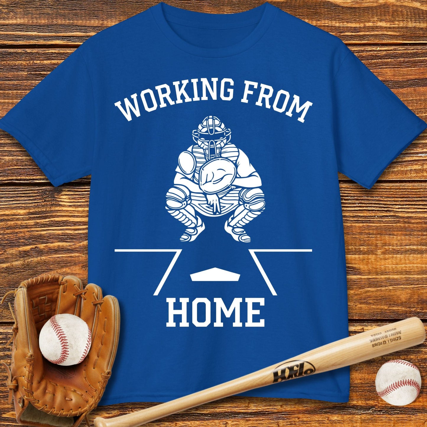 Working From Home Catcher Kids T-shirt - HomeRun PrintsKids clothes