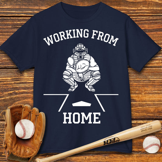Working From Home Catcher Kids T-shirt - HomeRun PrintsKids clothes