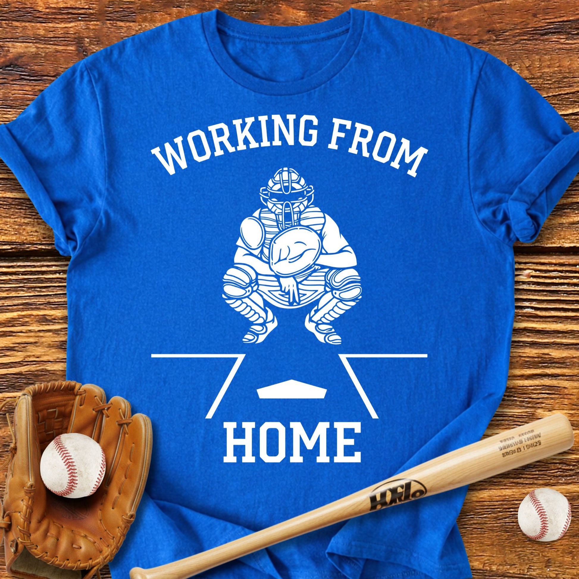Working From Home Catcher T-Shirt - HomeRun PrintsT-Shirt